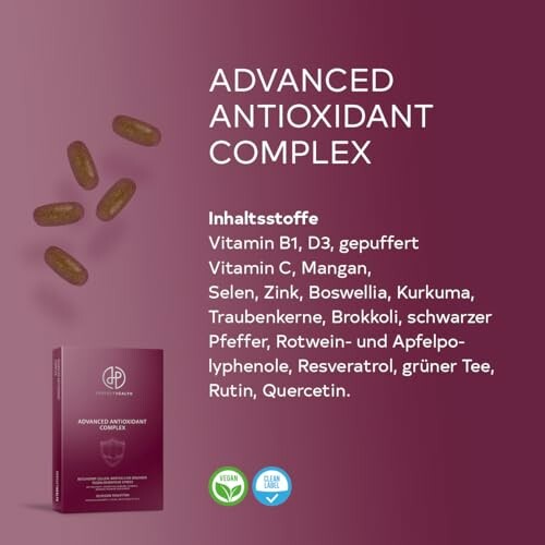 Nahrungsergänzungsmittel mit Antioxidien und Vitaminen.