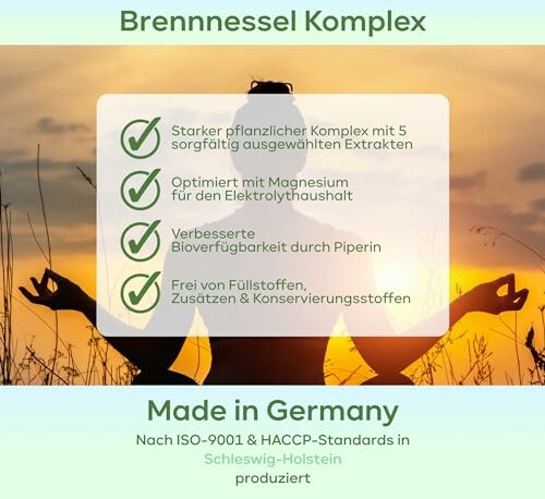 Brennnessel Komplex mit pflanzlichen Extrakten und Magnesium, hergestellt in Deutschland.