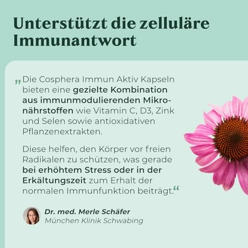 Werbung für Immun Aktiv Kapseln mit Blume.