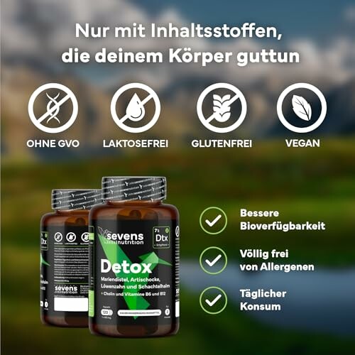 Detox Nahrungsergänzungsmittel mit Vorteilen