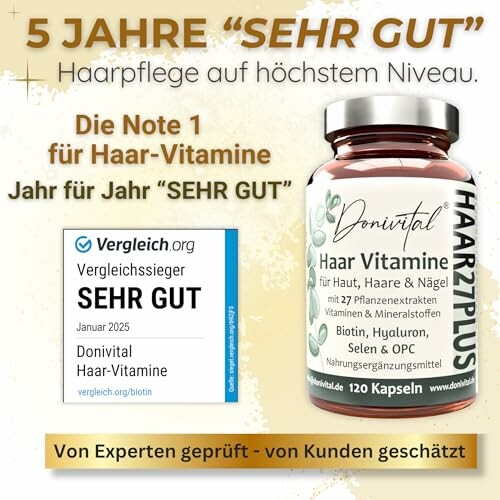 Donivital Haar Vitamine mit sehr guter Bewertung.
