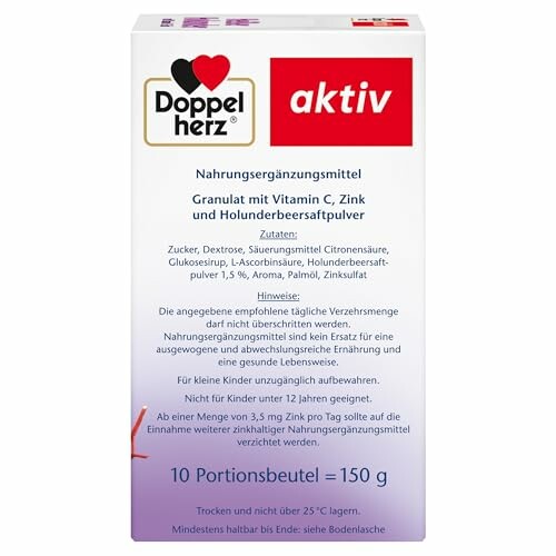 Doppelherz aktiv Nahrungsergänzungsmittel mit Vitamin C und Zink.