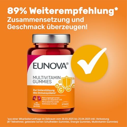 Eunova Multivitamin Gummies zur Unterstützung des Immunsystems.