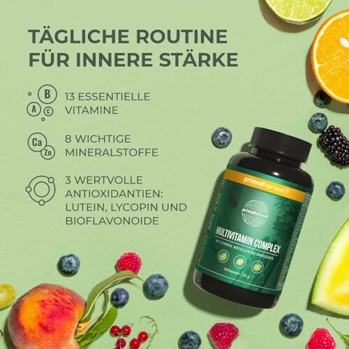 Multivitaminpräparat mit wichtigen Nährstoffen und Antioxidien