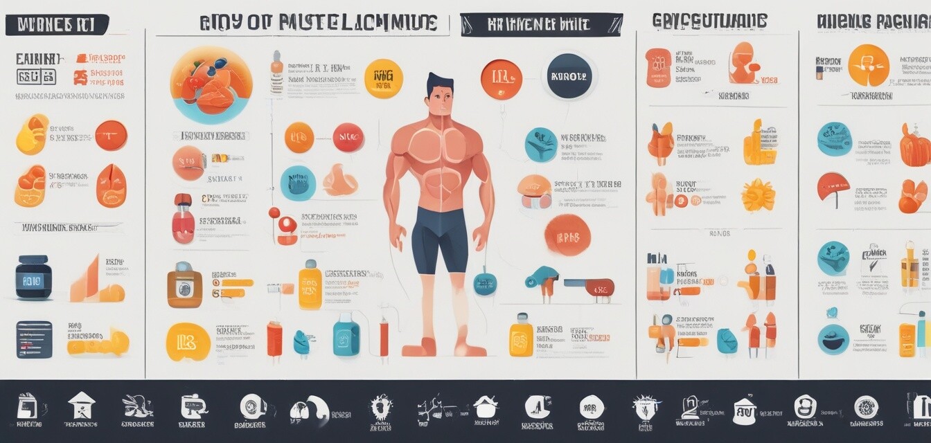 Infographic of vitamins for muscle building