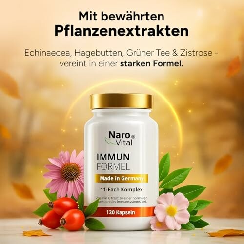 Nahrungsergänzungsmittel mit Pflanzenextrakten für das Immunsystem.