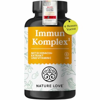 Immun Komplex Nahrungsergänzungsmittel mit Echinacea und Vitamin C.