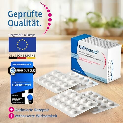 Verpackung von UMPneurax Medikament mit Tabletten.