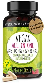 Veganes Nahrungsergänzungsmittel mit Vitaminen und Mineralien.